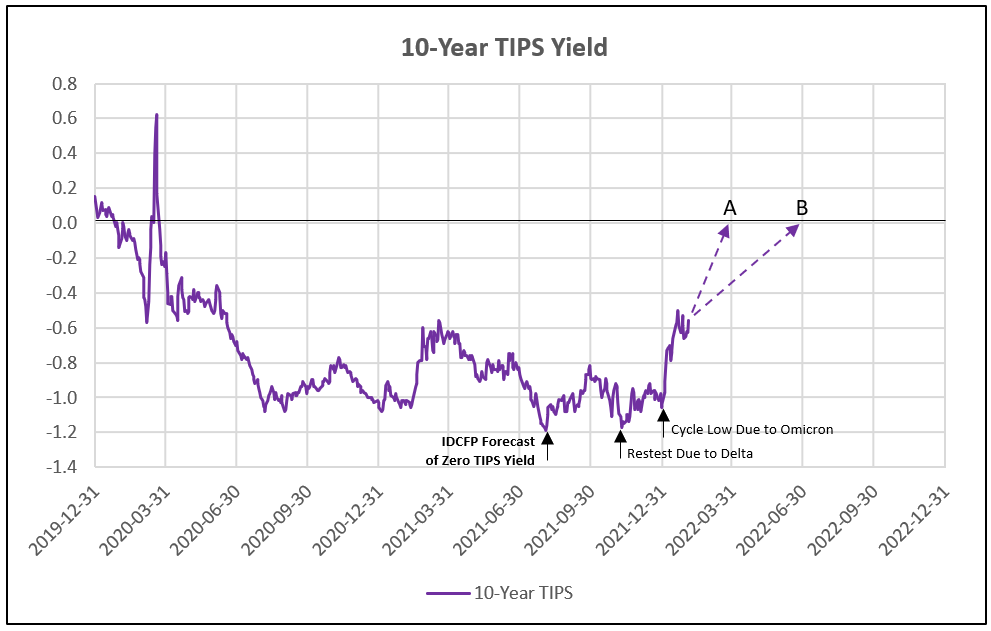 Confirmation of IDCFP’s Forecast of Zero for the 10Year TIPS Yield